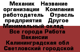 Механик › Название организации ­ Компания-работодатель › Отрасль предприятия ­ Другое › Минимальный оклад ­ 1 - Все города Работа » Вакансии   . Калининградская обл.,Светловский городской округ 